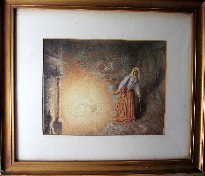 Marguerite's Vision, watercolour on paper, unsigned. 19th Century Continent