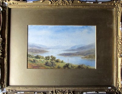 Coniston Water, watercolour on paper, signed Tom Dudley. c1890. SOLD 22.01
