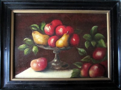 Still-Life study of Fruit, oil on canvas, signed E. Ladell and verso Ellen