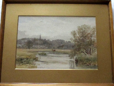 Bakewell, from the River Wye, watercolour on paper, signed W.H. Pigott, 188