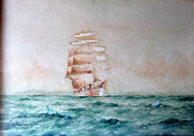 In South American Waters, watercolour and gouache, signed WM Birchall 1910.