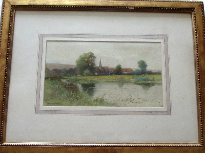 Near Alfriston, East Sussex, watercolour on paper, signed George Oyston 99