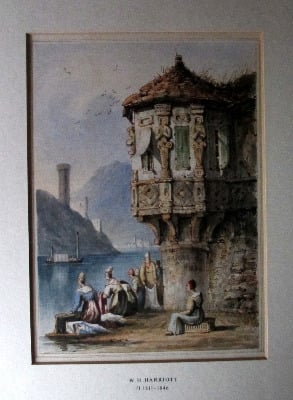 Sarah, 1834; Washerwomen on Lake Como. Watercolour on paper, signed W.H. Ha