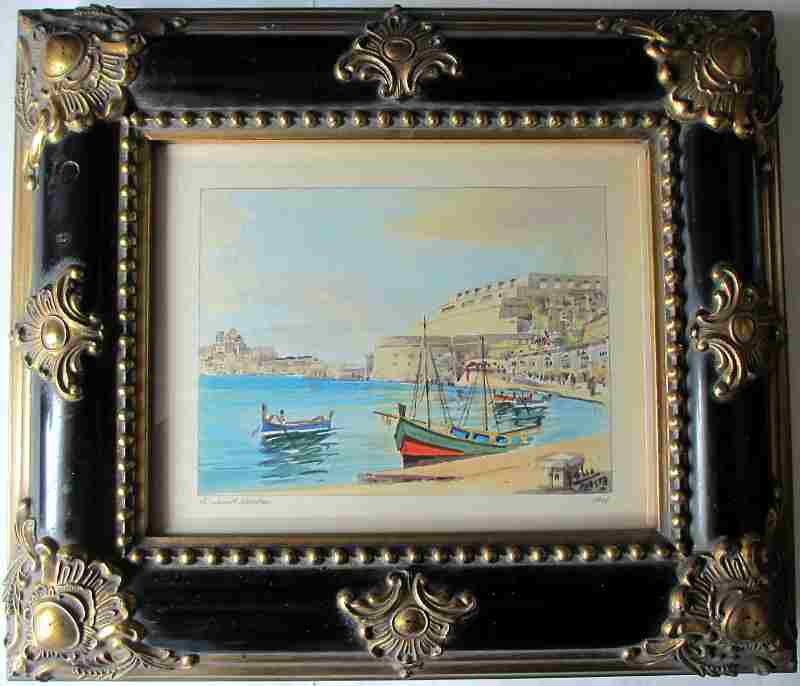 Galea Jos, Grand Harbour, watercolour, 1961