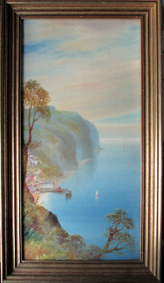 Clovelly, North Devon, gouache on paper, signed Garman Morris. c1900.