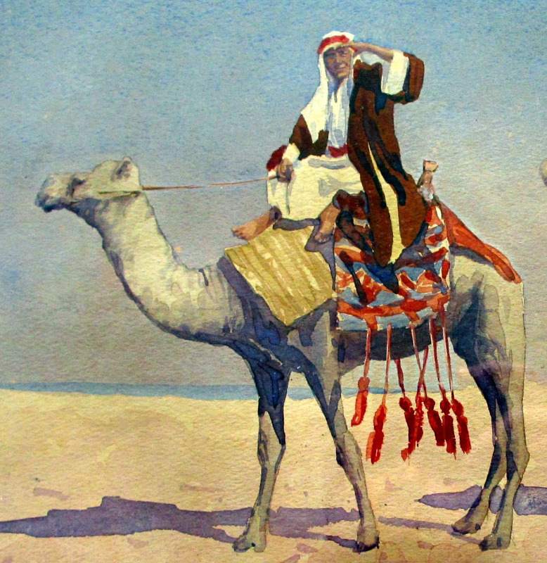 G. Barbaro, 3 Camels study, detail of leading rider. 