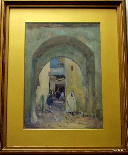 North African Street Scene, watercolour and gouache, signed Kwabley Muyiyiy