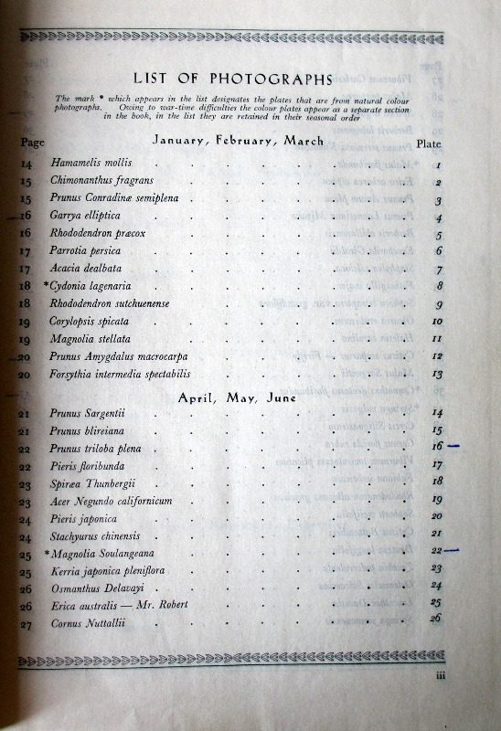 Trees and Shrubs throughout the year by Blanche Henrey & W.J. Bean. 1944. 1st Edition.
