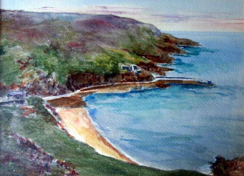 Bouley Bay, Jersey, watercolour on paper, attributed to Garman Morris. c1930.