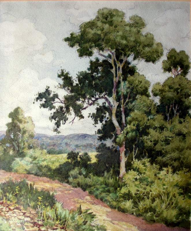 English Landscape, watercolour and pencil, signed Dudley Tennant, c1930.