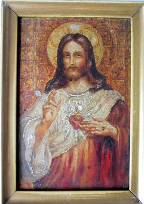 Study of Jesus, oil on panel, unsigned, 19th/early 20th C Eastern Orthodox.