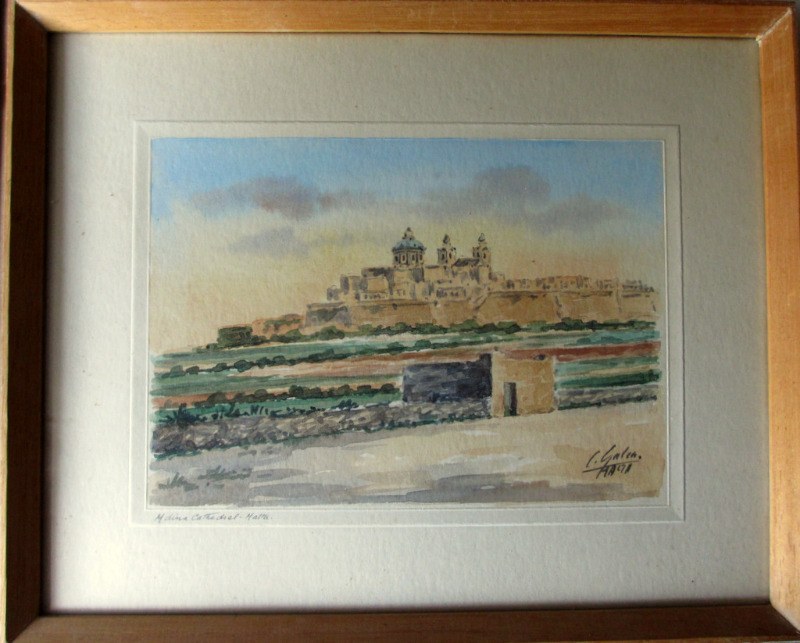 Carmelo Galea, A Set of Four Views of Malta, watercolours, signed C ...