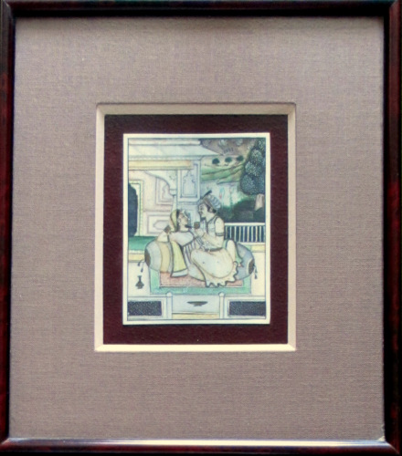 Time for Joy and Happiness, gouache on vegetable ivory. Unsigned, c1900.
