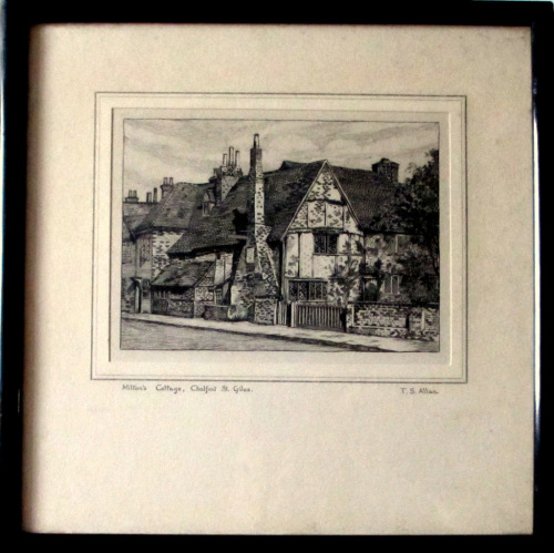 Milton's Cottage, Chalfont St. Giles, Engraving by T.S. Allan. Normill seri