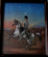 An Officer of the Sixth Bengal Light Cavalry, 1856, Offset-Lithograph. Original Frame c1930.