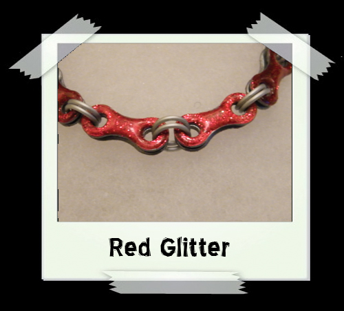 Bicycle Chain Bracelet - Red Glitter
