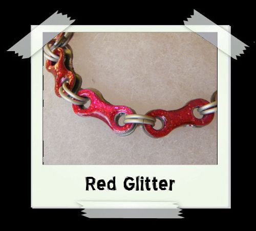 Bicycle Chain Bracelet - Red Glitter