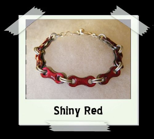 Bicycle Chain Bracelet - Shiny Red