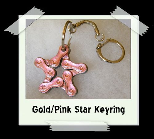 Key Ring - Gold/Pink Star