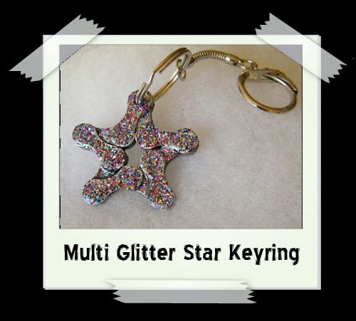 Key Ring - Multi Glitter Star