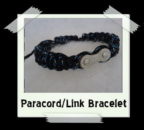 Paracord/Link Bracelet  Black/Blue