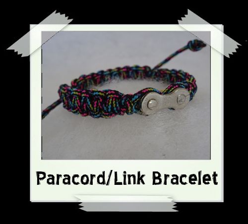Paracord/Link Bracelet  Black/Multi