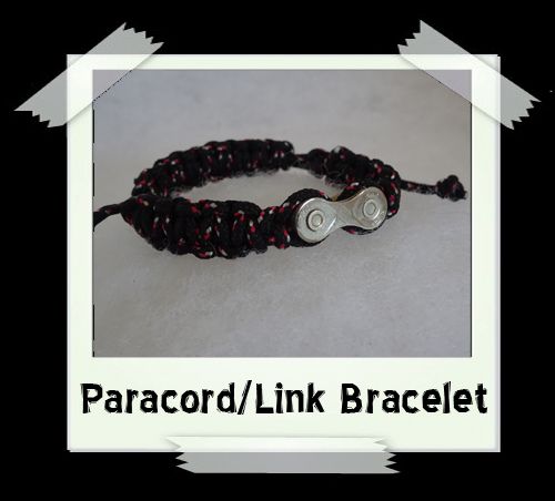 Paracord/Link Bracelet  Black/Red