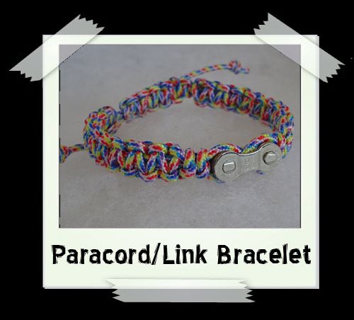 Paracord/Link Bracelet  Rainbow