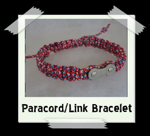 Paracord/Link Bracelet  Red/White