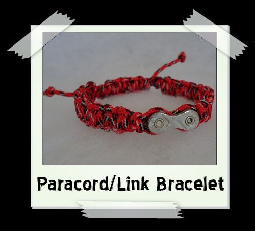 Paracord/Link Bracelet  Red