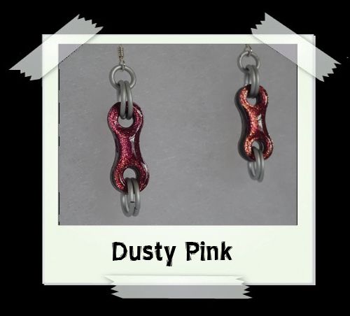 Bike Chain Earrings - Dusty Pink