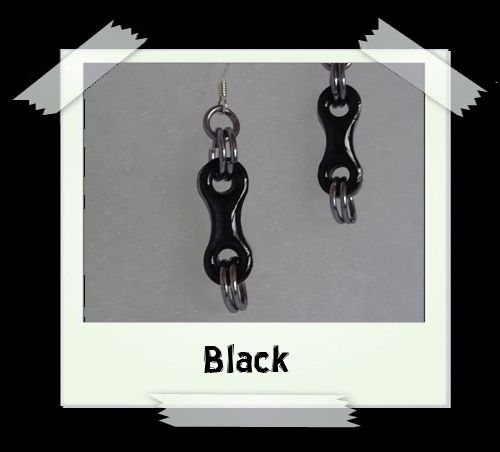 Bike Chain Earrings - Black