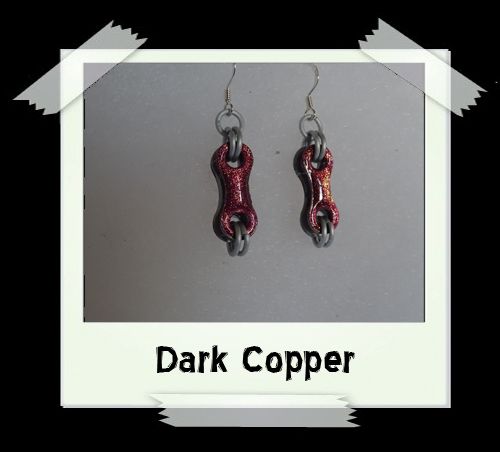 Bike Chain Earrings - Dark Copper