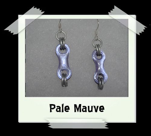Bike Chain Earrings - Pale Mauve