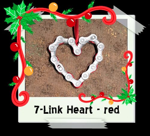7-Link Heart - red ribbon