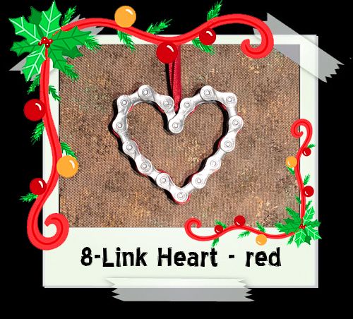 8-Link Heart - red ribbon