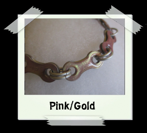 Bicycle Chain Bracelet - Pink/Gold
