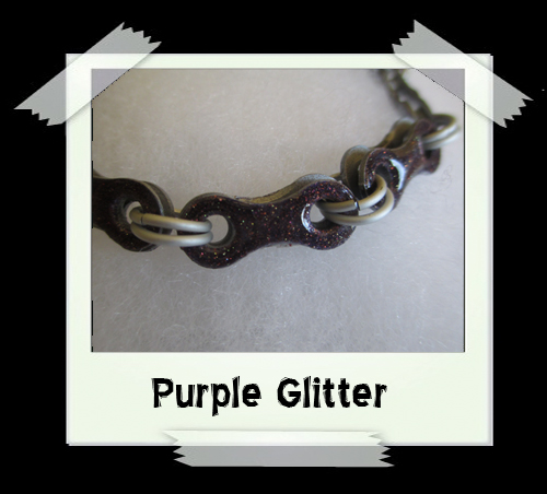 Bicycle Chain Bracelet - Purple Glitter