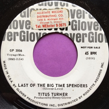 Titus Turner-Last of the big time spenders-Glover WD stkr E+