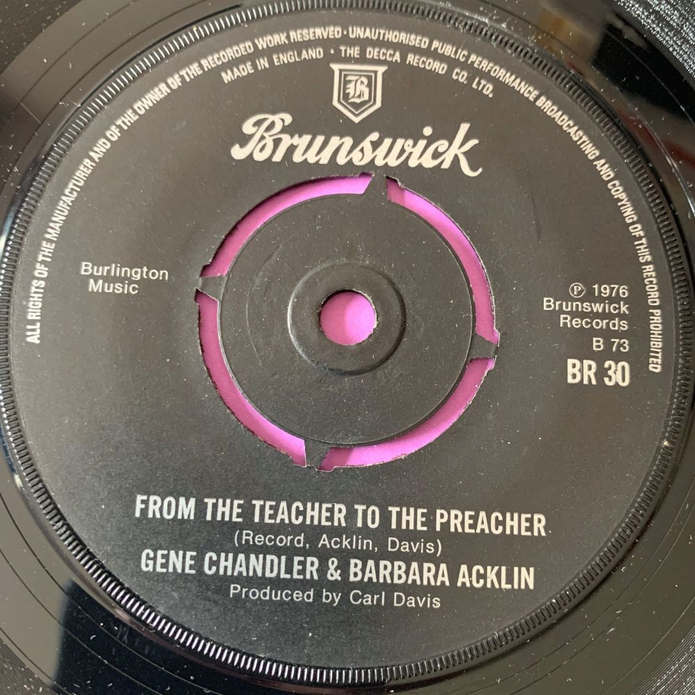 Gene Chandler & Barbara Acklin-From the teacher...- UK Brunswick E+