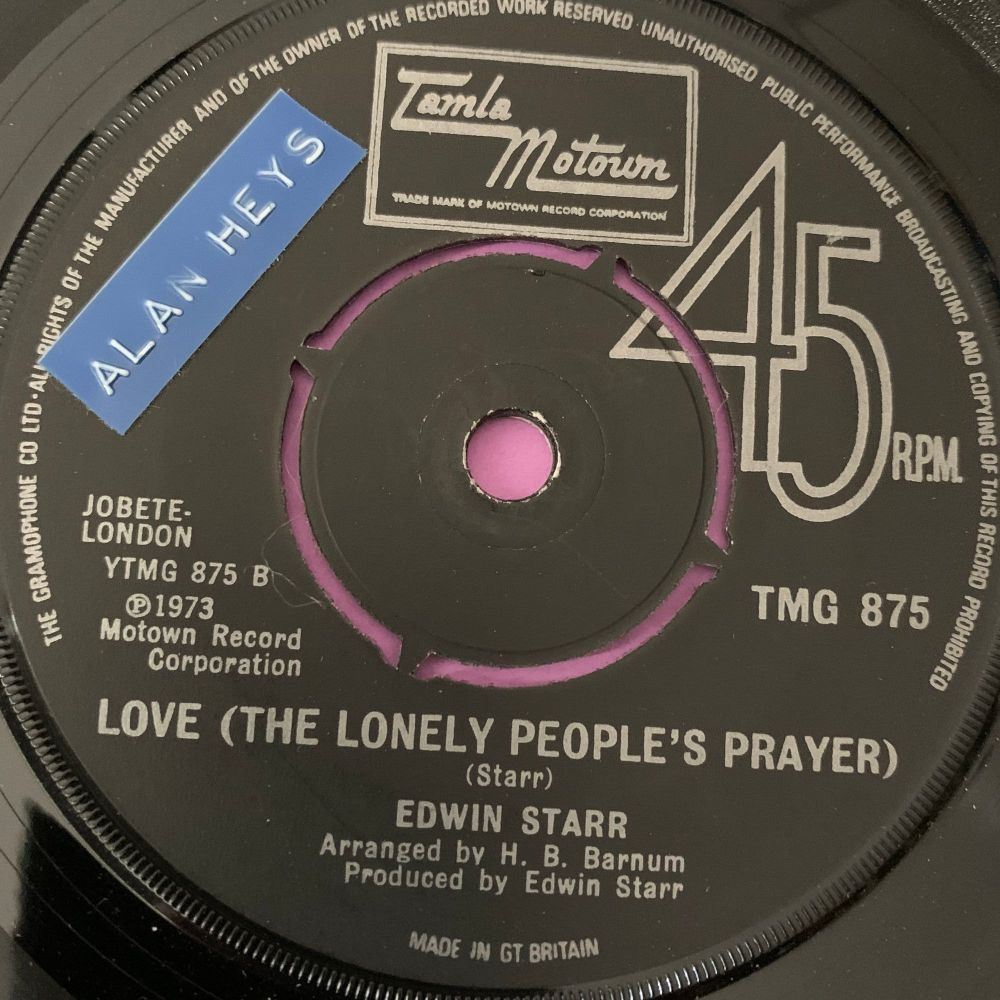 Edwin Starr-love the lonely people's prayer-TMG 875 stkr E+