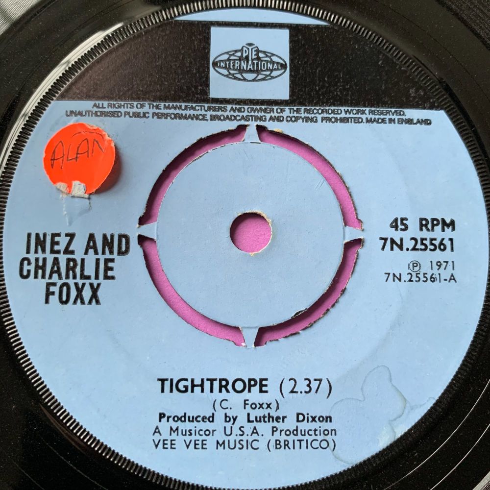 Inez and Charlie Fox-Tightrope-UK Pye International stkr E+