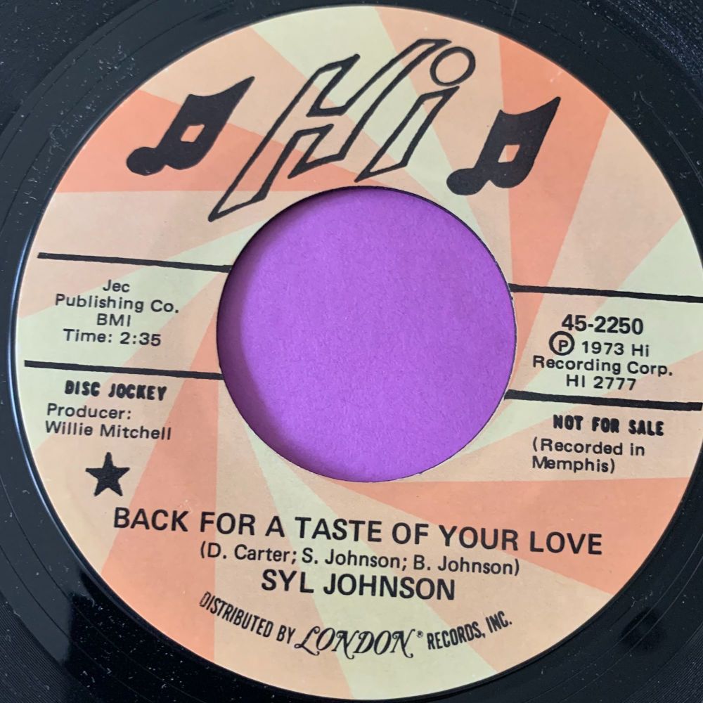 Syl Johnson-Back for a taste of your love-Hi Demo E