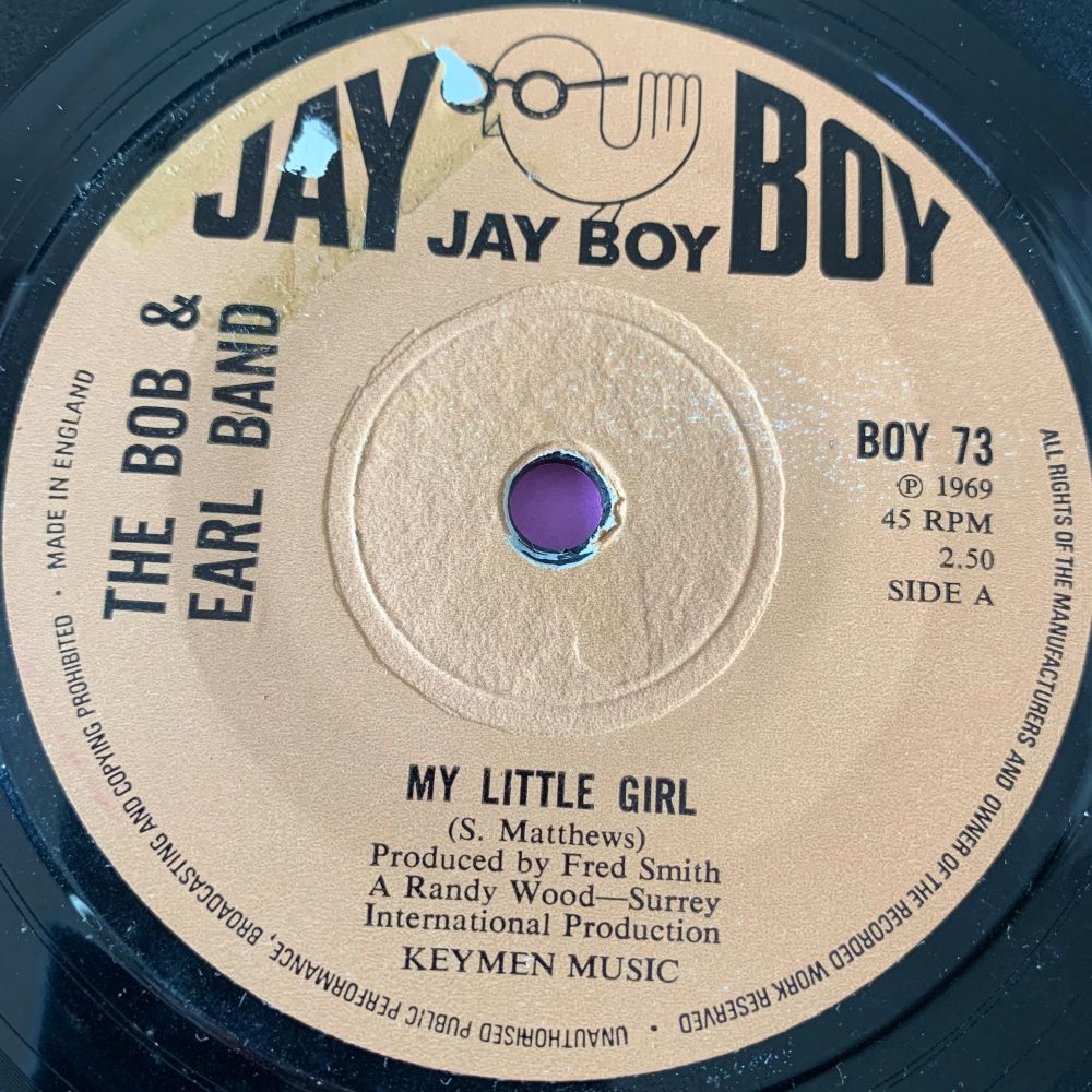 Bob & Earl Band-My little girl-UK Jayboy stkr E+