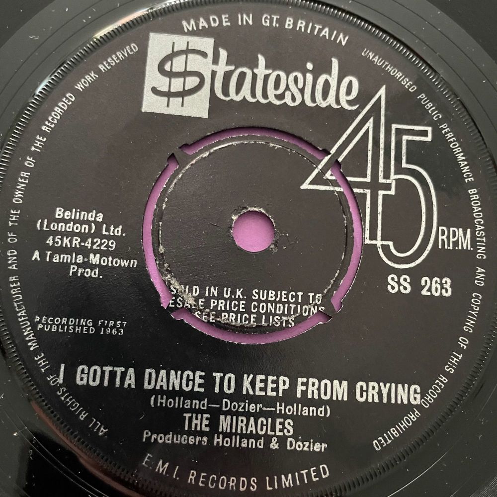 Miracles-I gotta dance to keep from crying-UK Stateside E+
