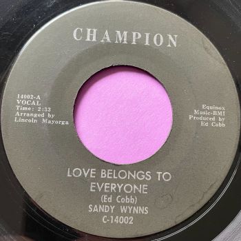 Sandy Wynns-Love belongs to everyone-Champion vg+