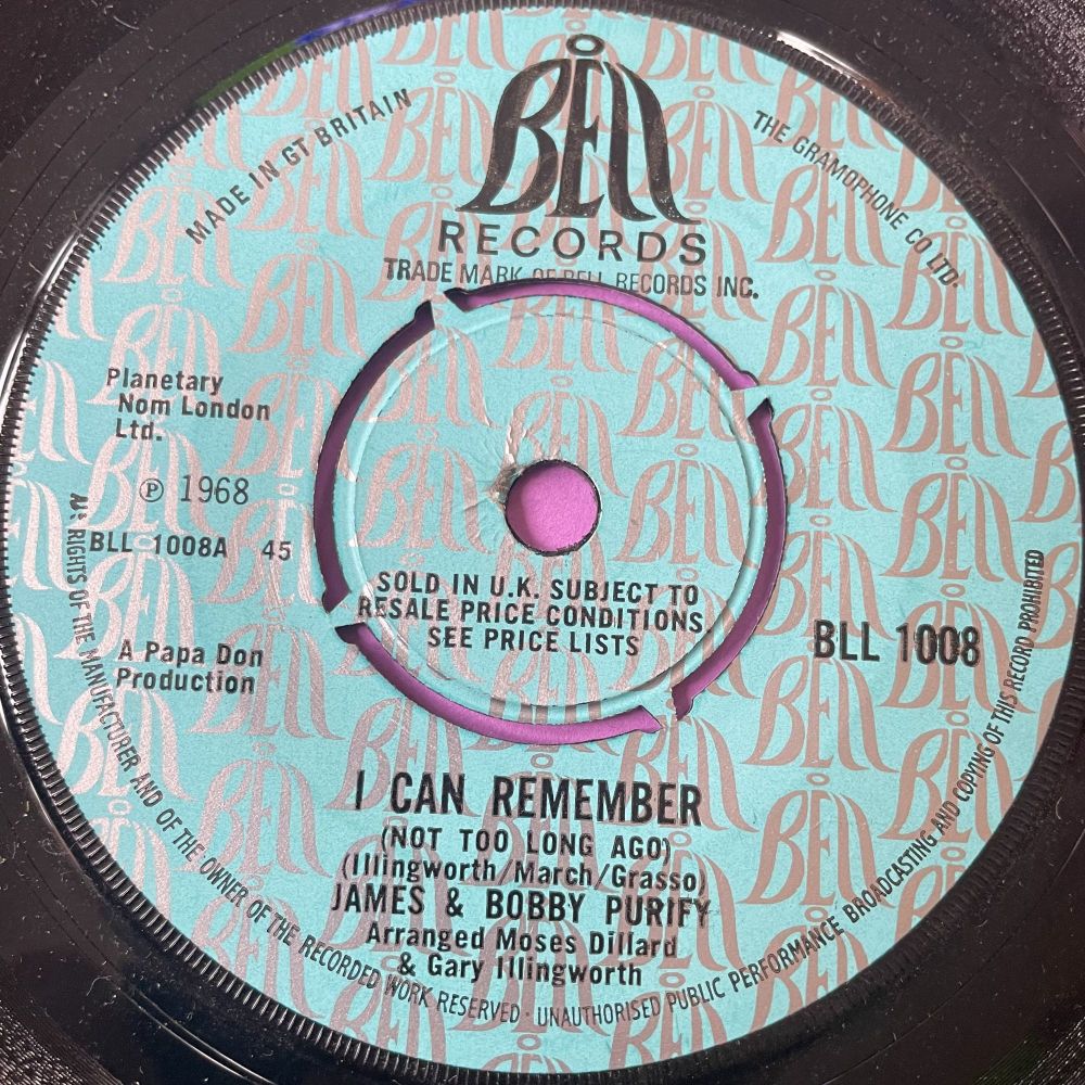 James & Bobby Purify-I can remember-UK Bell E