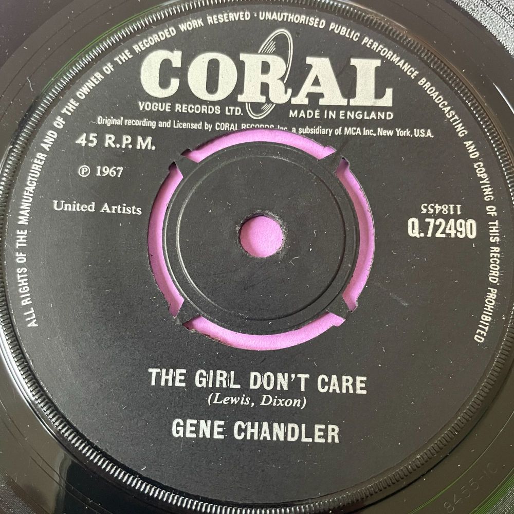 Gene Chandler-The girl don't care-UK Coral E+