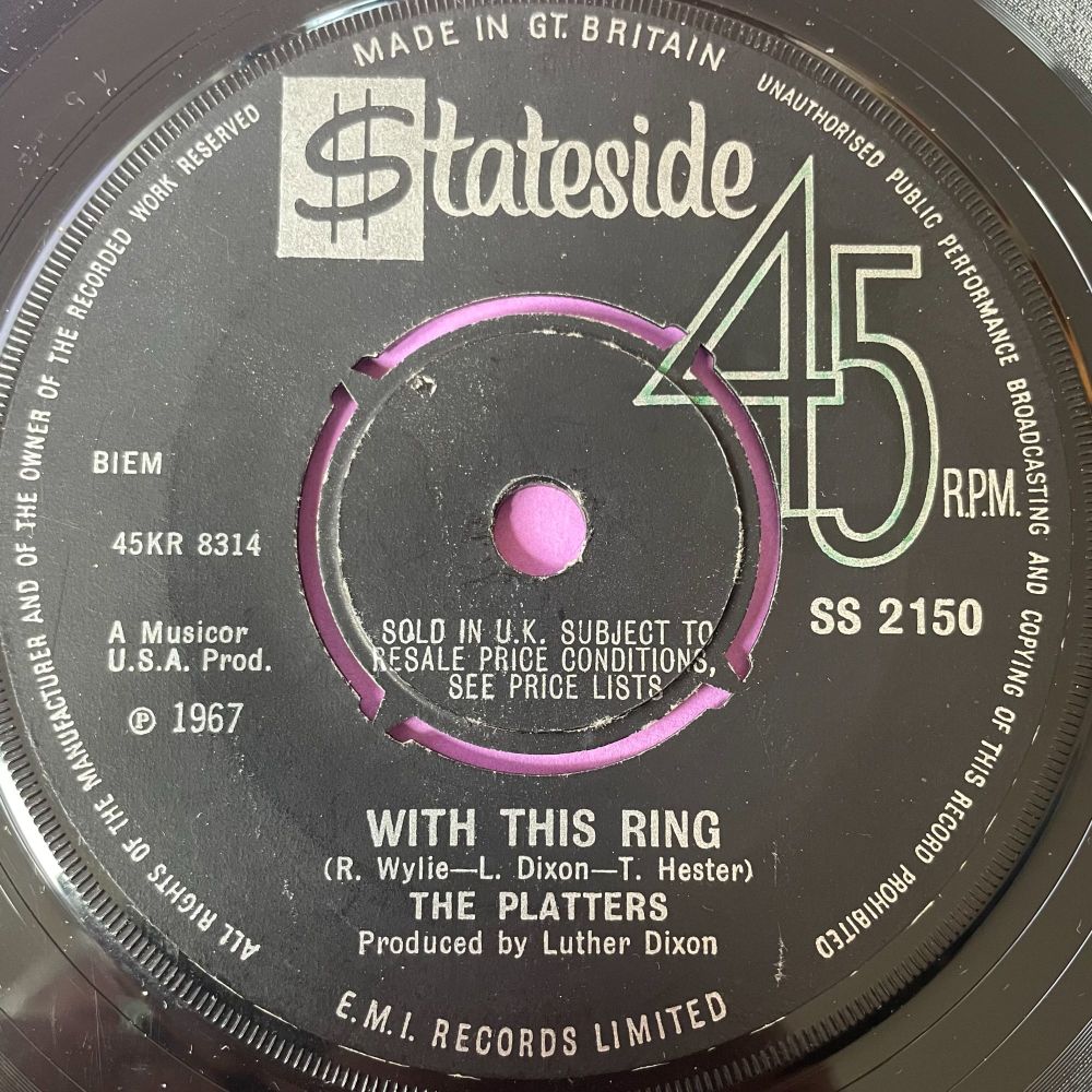 Platters-With this ring-UK Stateside vg+