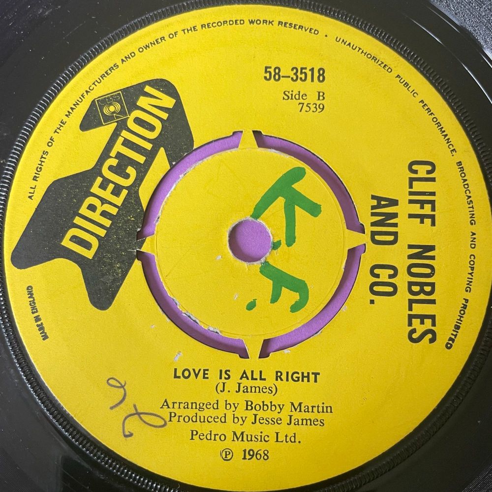 Cliff Nobles-Love is all right-UK Direction wol vg+